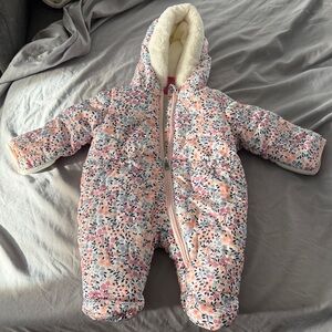 Cozy Floral Hooded Baby Footie